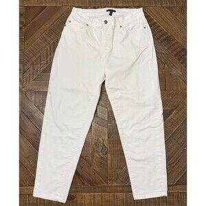 Eileen Fisher Jeans Women Size 6 White Straight Leg Organic Cotton
